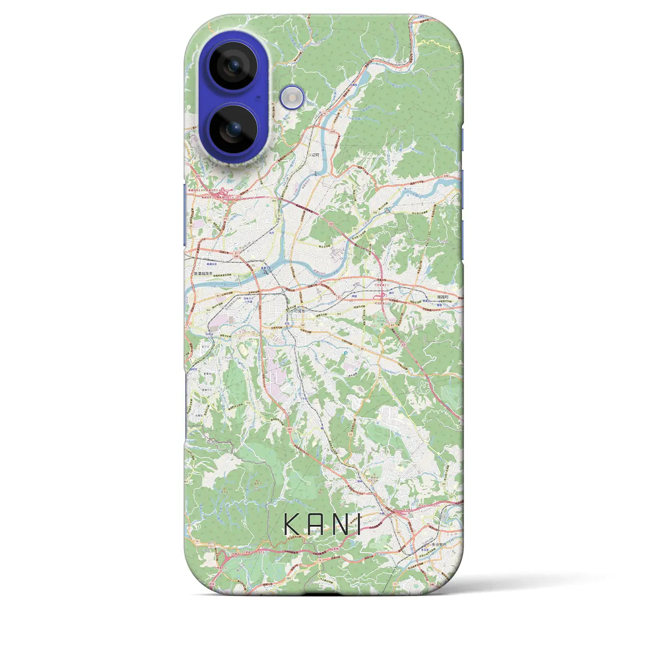 【可児(岐阜県)】地図柄iPhoneケース(バックカバータイプ)ナチュラル・iPhone 16 Pro Max 用