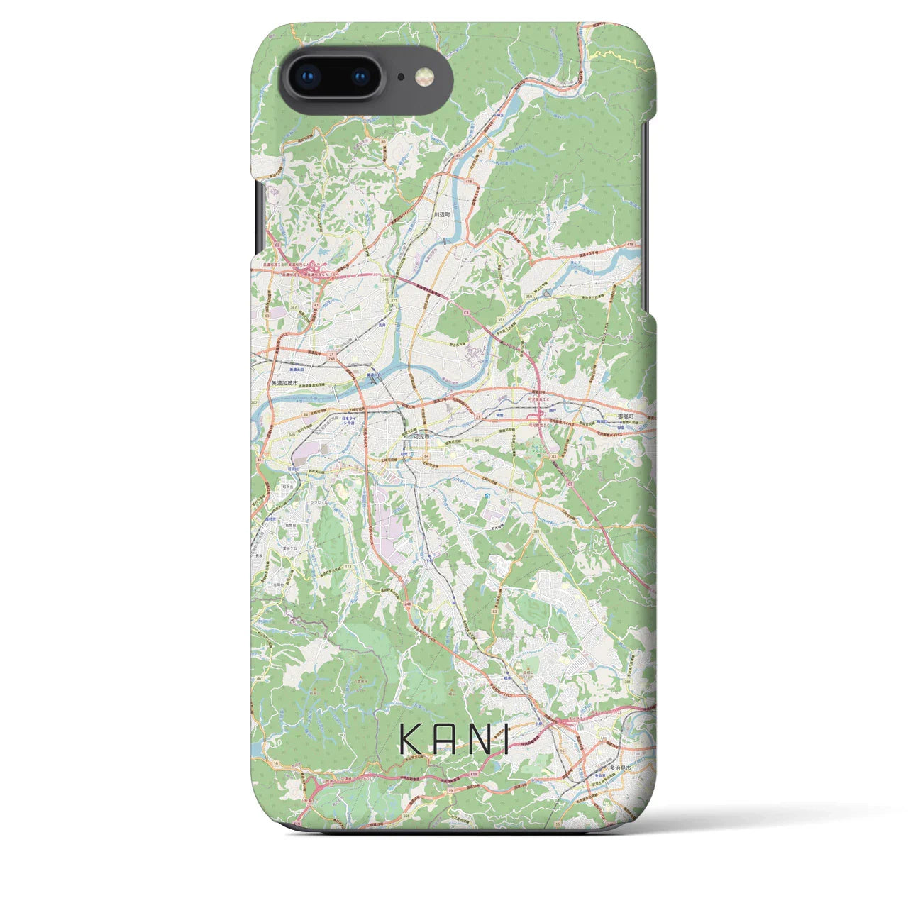 【可児(岐阜県)】地図柄iPhoneケース(バックカバータイプ)