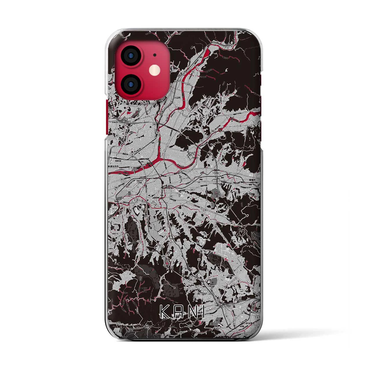 【可児(岐阜県)】地図柄iPhoneケース(クリアタイプ)