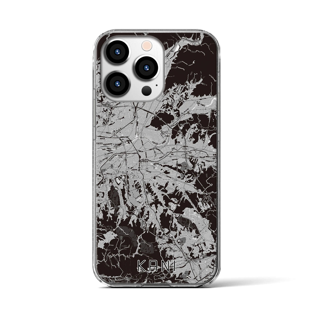 【可児(岐阜県)】地図柄iPhoneケース(クリアタイプ)