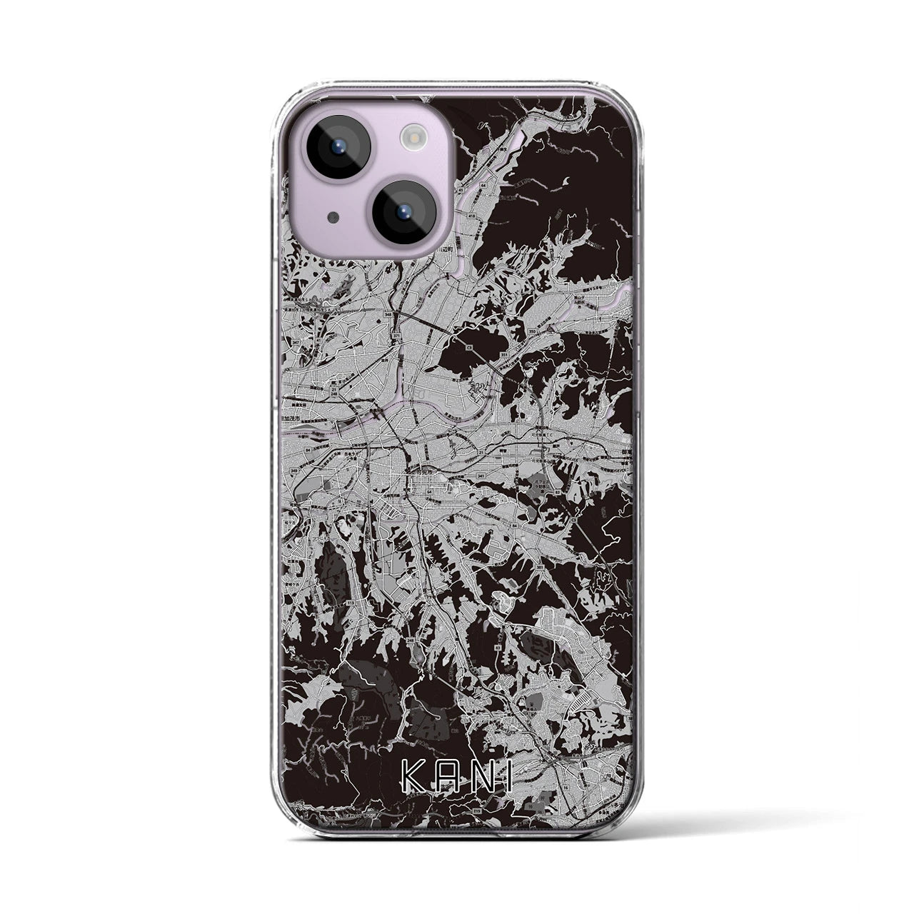 【可児(岐阜県)】地図柄iPhoneケース(クリアタイプ)