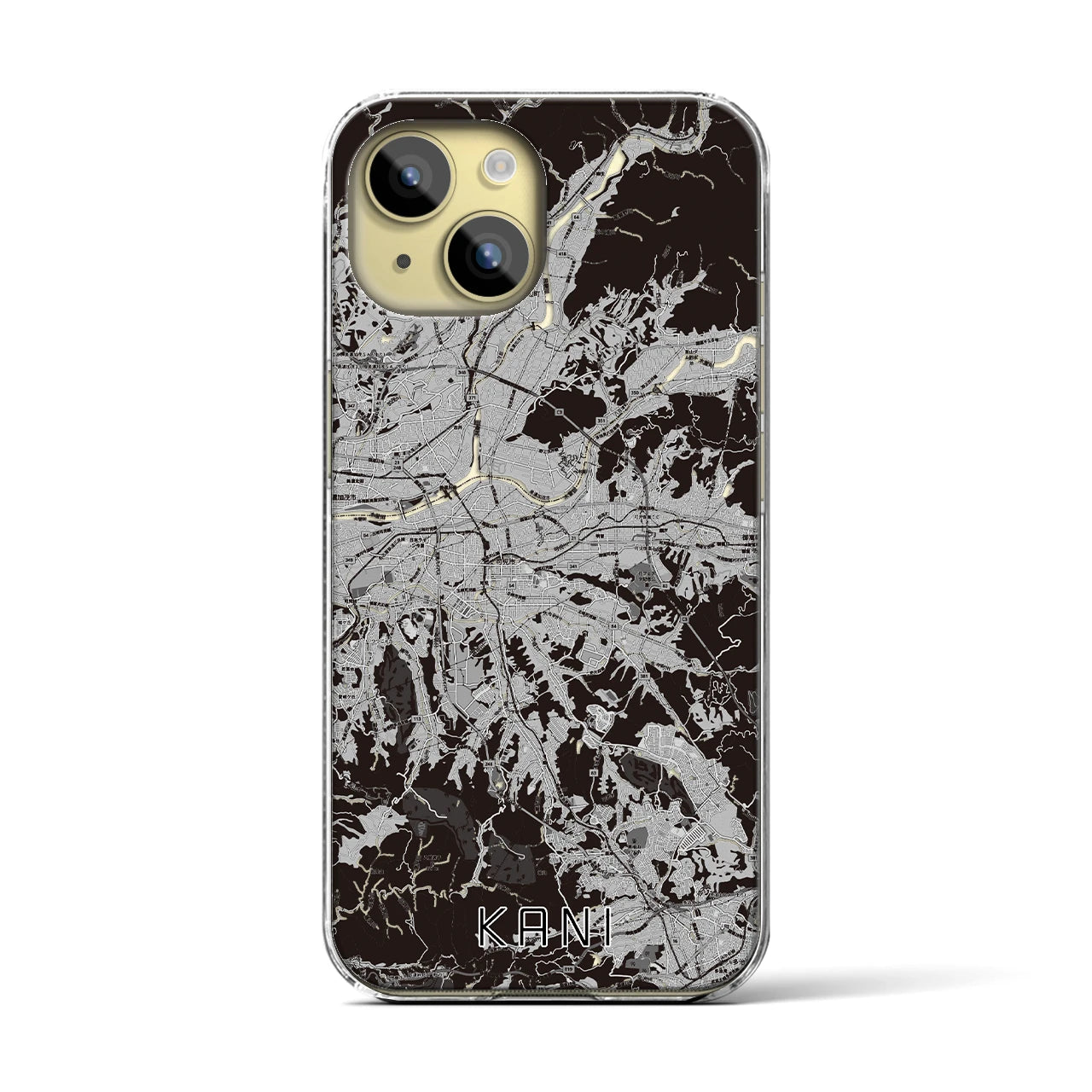 【可児(岐阜県)】地図柄iPhoneケース(クリアタイプ)