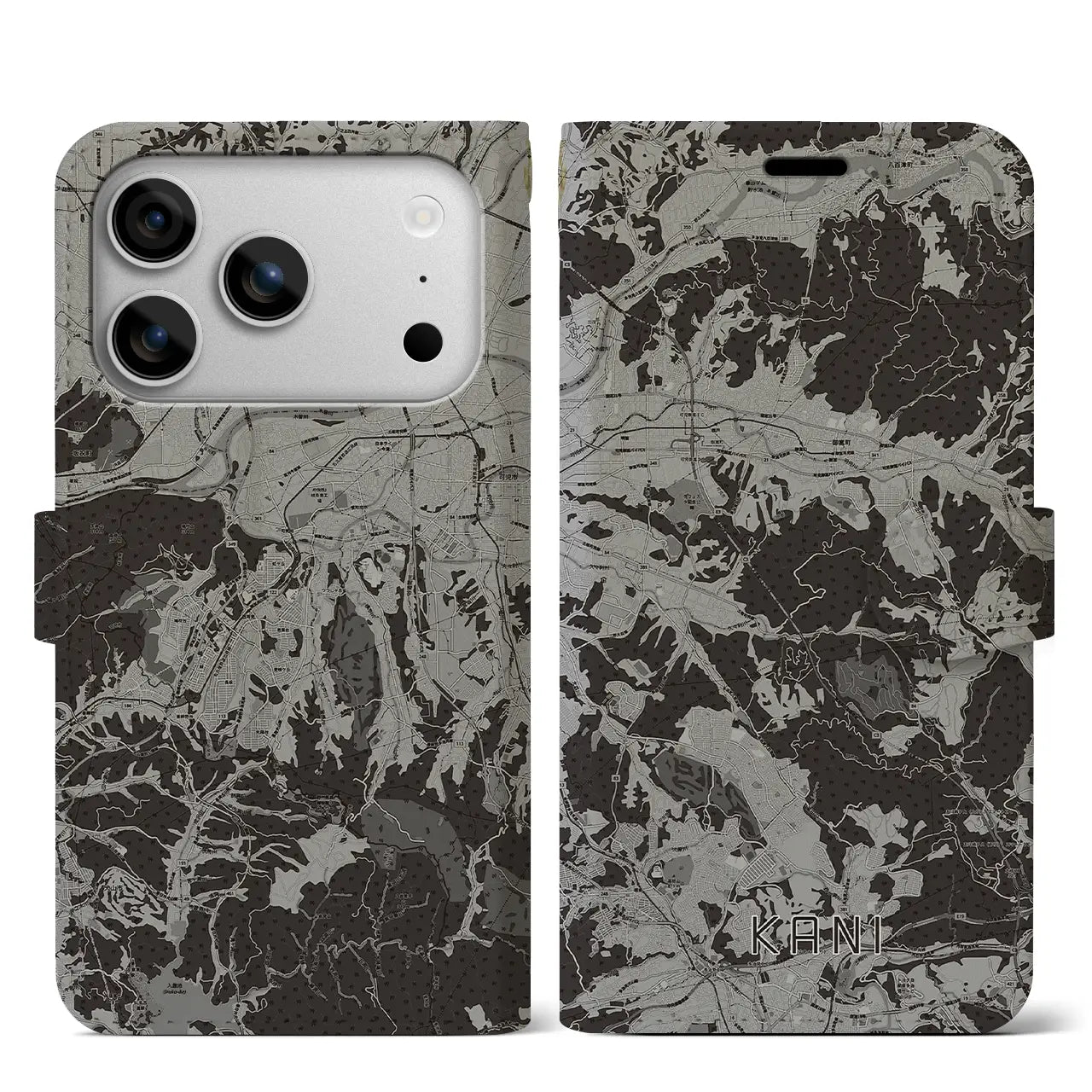 【可児(岐阜県)】地図柄iPhoneケース(手帳タイプ)