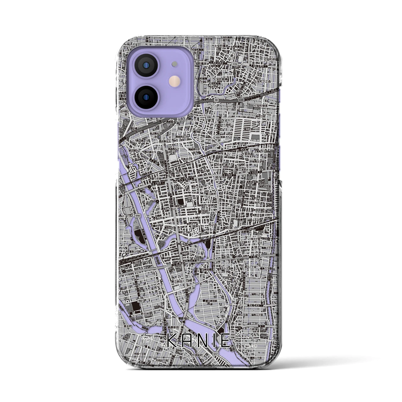 【蟹江(愛知県)】地図柄iPhoneケース(クリアタイプ)