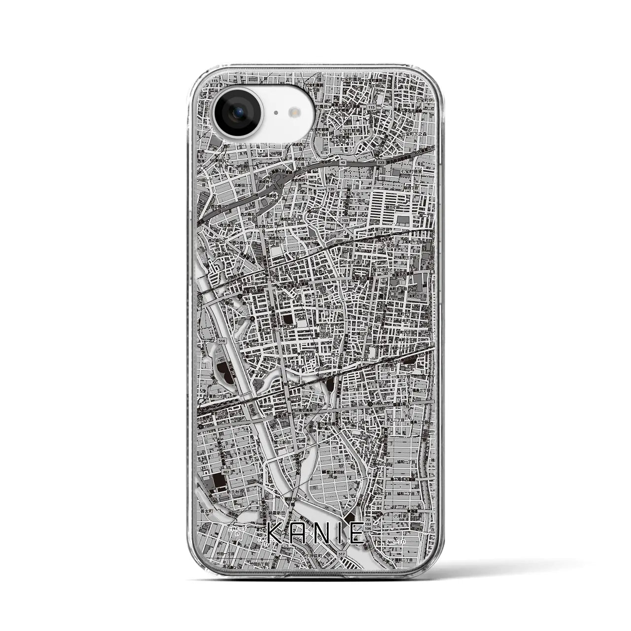 【蟹江(愛知県)】地図柄iPhoneケース(クリアタイプ)