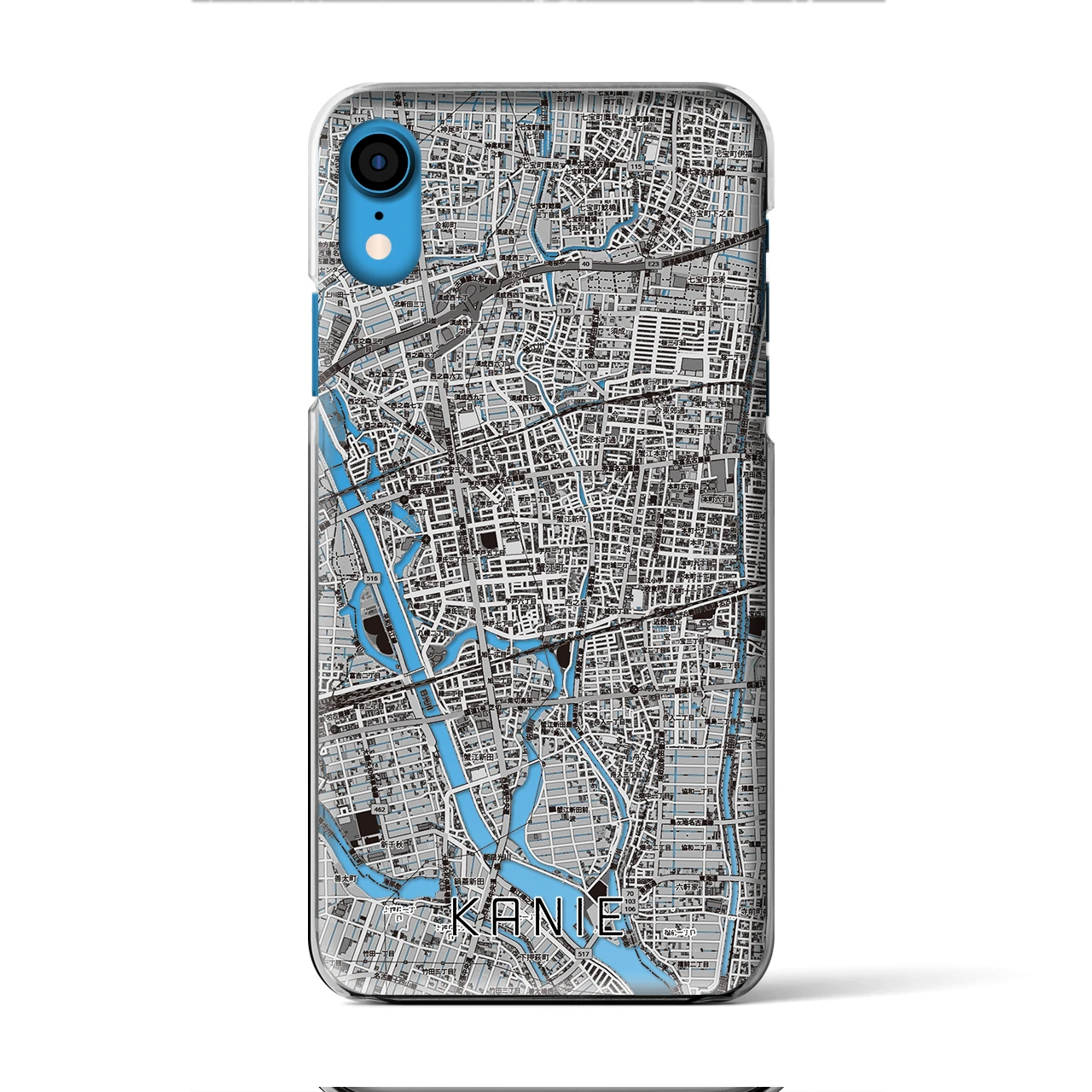 【蟹江(愛知県)】地図柄iPhoneケース(クリアタイプ)