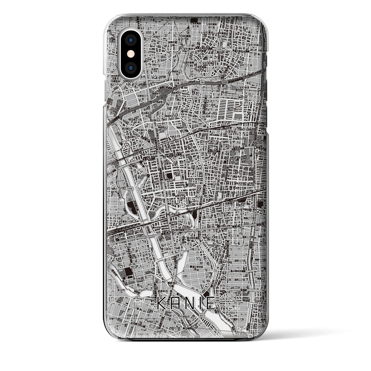 【蟹江(愛知県)】地図柄iPhoneケース(クリアタイプ)