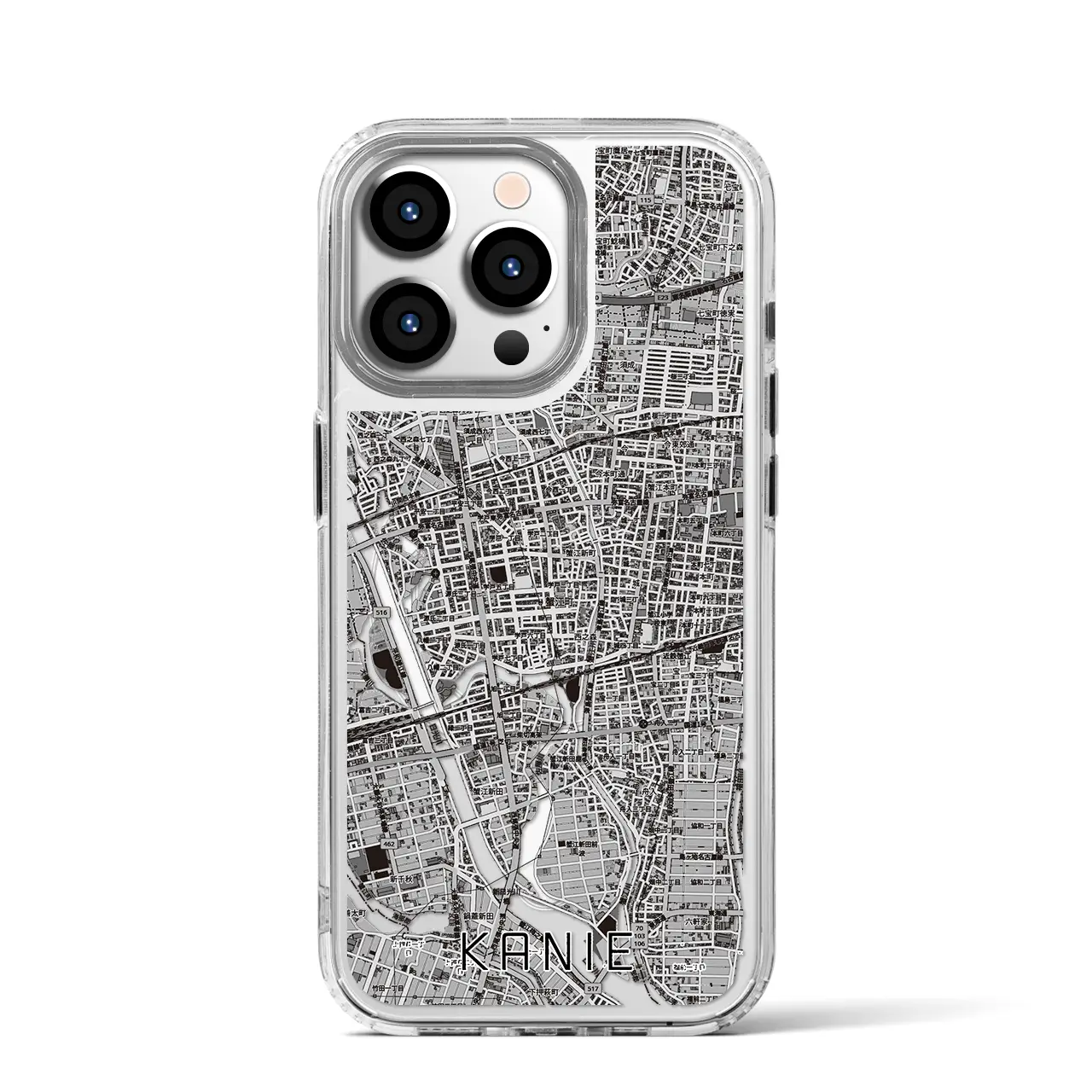 【蟹江(愛知県)】地図柄iPhoneケース(MagSafeタイプ)