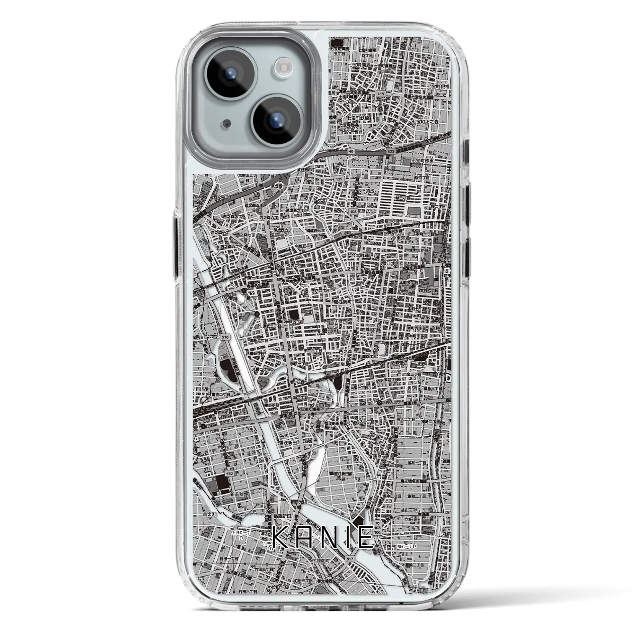 【蟹江(愛知県)】地図柄iPhoneケース(MagSafeタイプ)