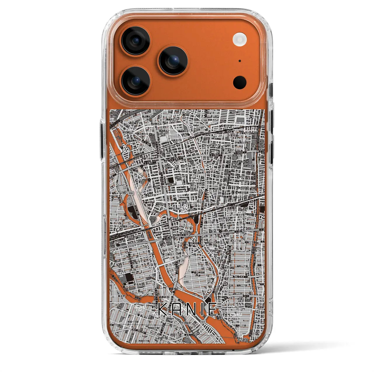 【蟹江(愛知県)】地図柄iPhoneケース(MagSafeタイプ)