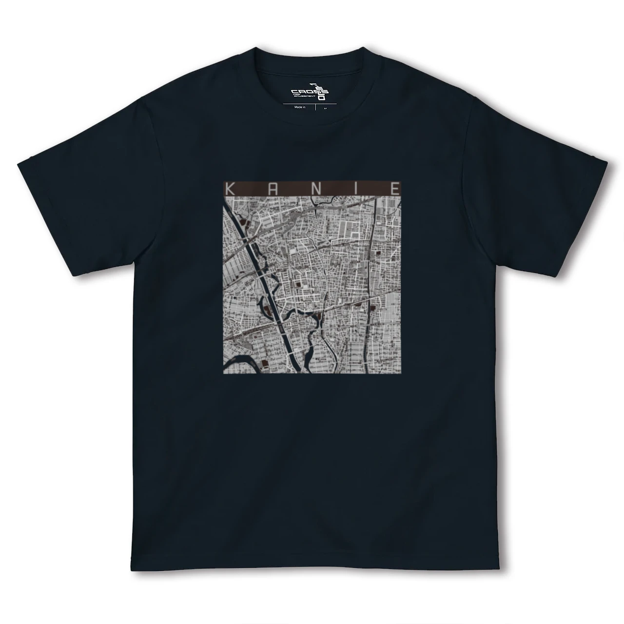 【蟹江(愛知県)】地図柄ヘビーウェイトTシャツ