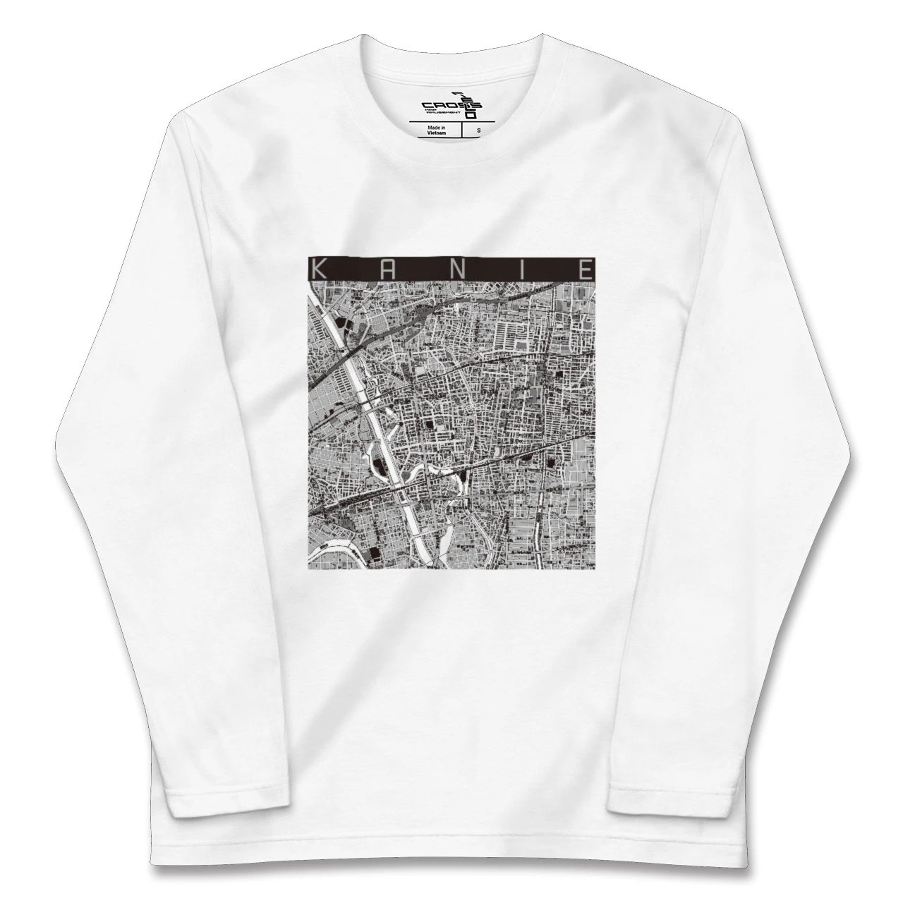 【蟹江(愛知県)】地図柄ロングスリーブTシャツ