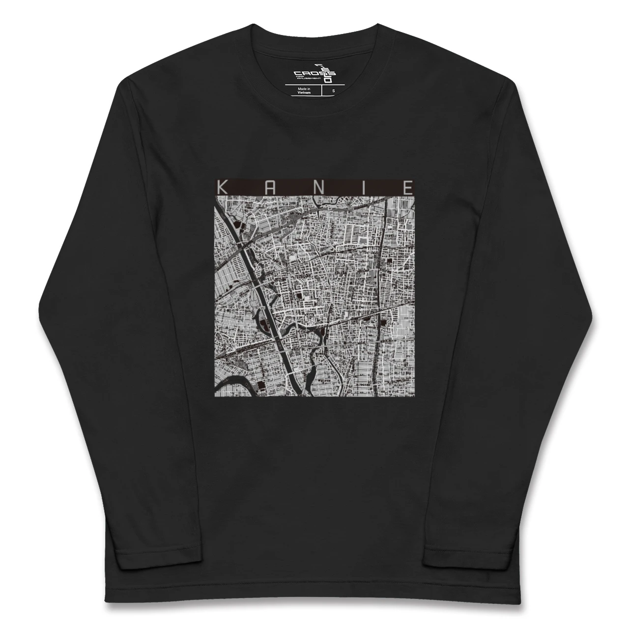 【蟹江(愛知県)】地図柄ロングスリーブTシャツ