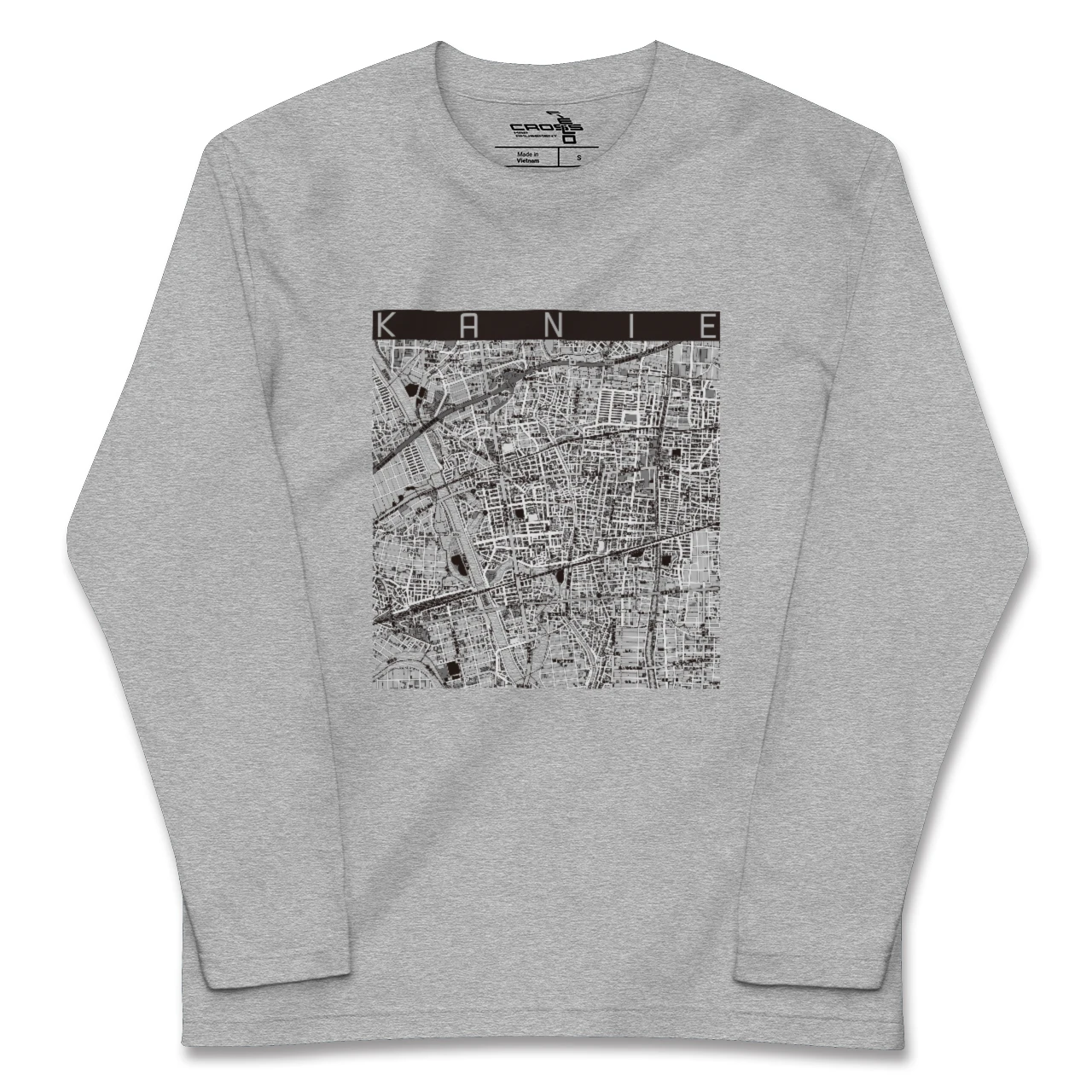 【蟹江(愛知県)】地図柄ロングスリーブTシャツ