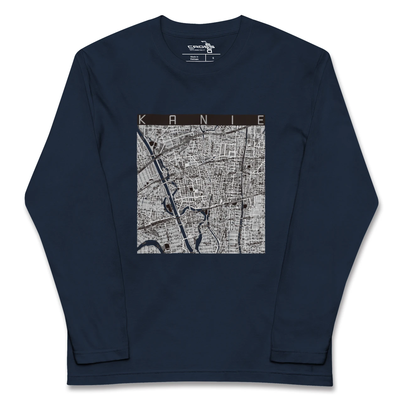 【蟹江(愛知県)】地図柄ロングスリーブTシャツ