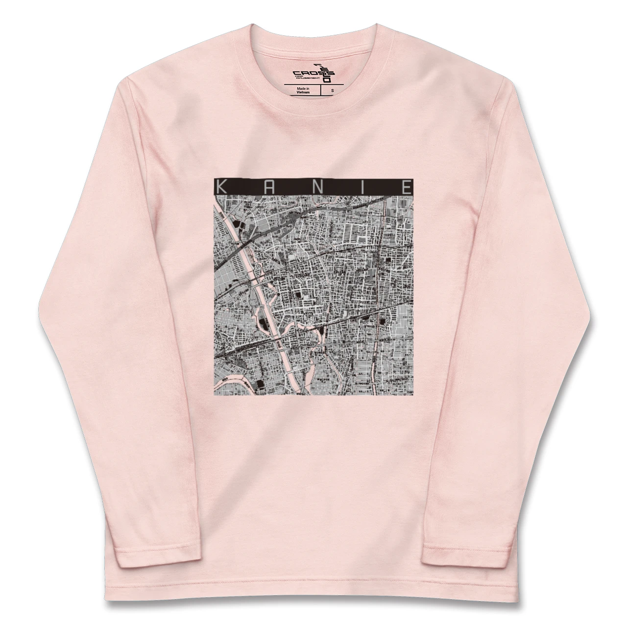 【蟹江(愛知県)】地図柄ロングスリーブTシャツ