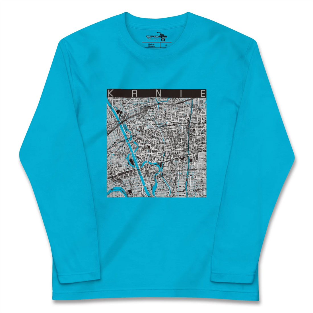 【蟹江(愛知県)】地図柄ロングスリーブTシャツ