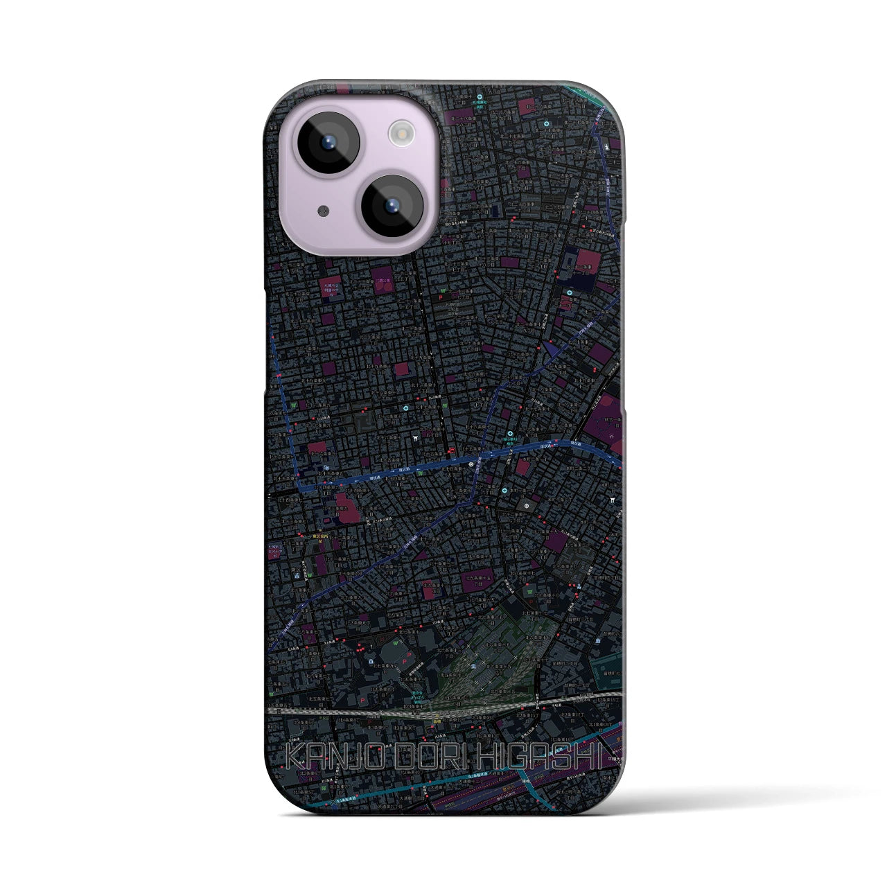 【環状通東(北海道)】地図柄iPhoneケース(バックカバータイプ)