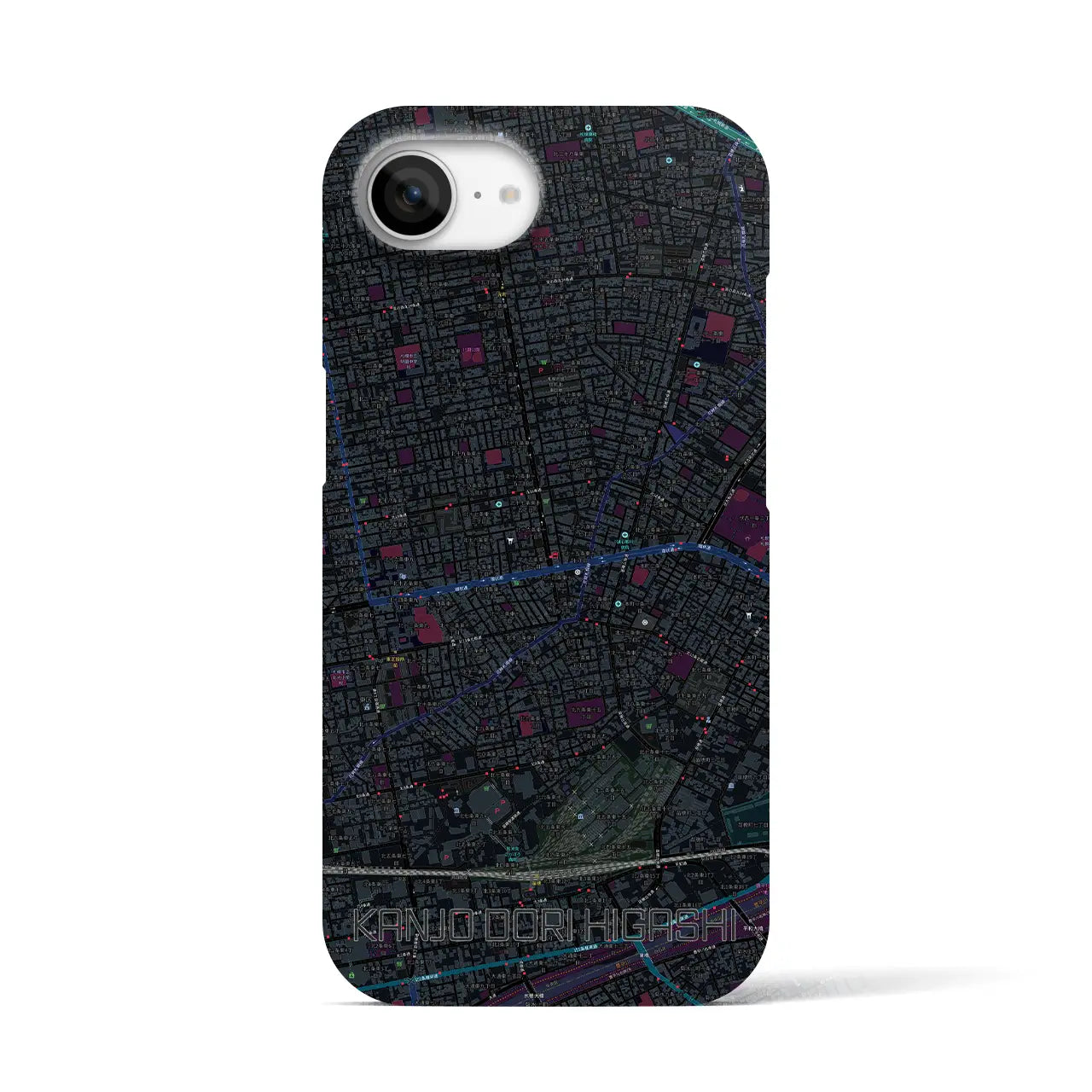 【環状通東(北海道)】地図柄iPhoneケース(バックカバータイプ)