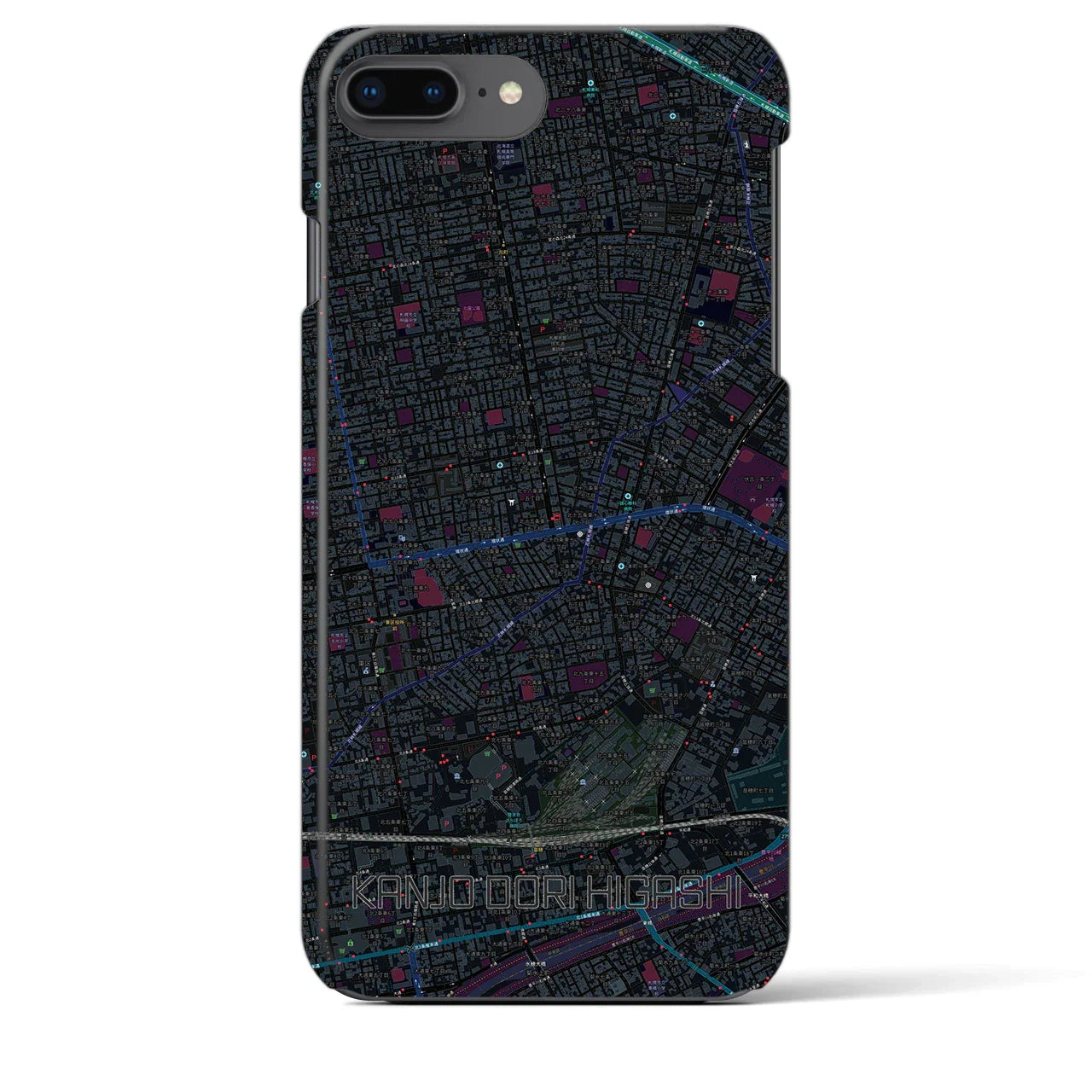 【環状通東(北海道)】地図柄iPhoneケース(バックカバータイプ)
