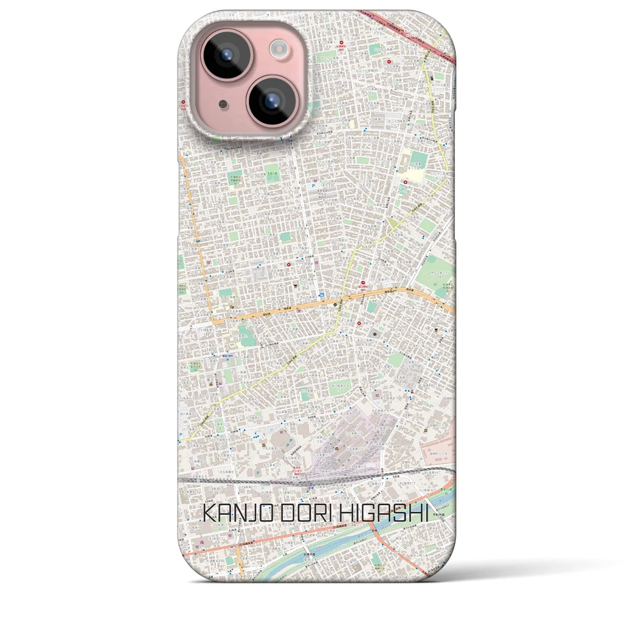 【環状通東(北海道)】地図柄iPhoneケース(バックカバータイプ)