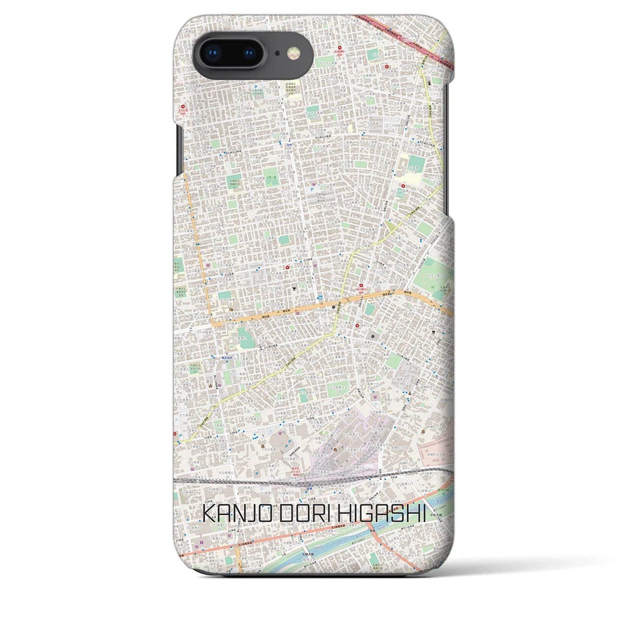 【環状通東(北海道)】地図柄iPhoneケース(バックカバータイプ)