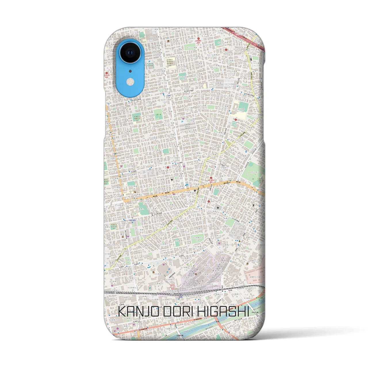 【環状通東(北海道)】地図柄iPhoneケース(バックカバータイプ)