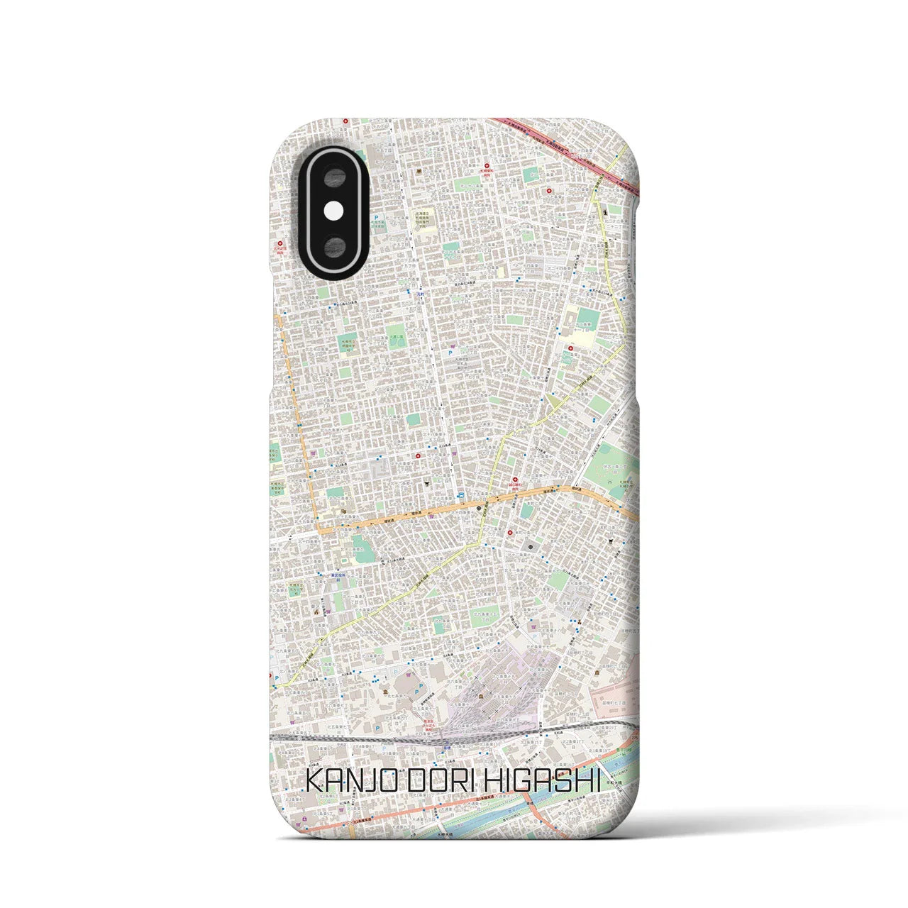 【環状通東(北海道)】地図柄iPhoneケース(バックカバータイプ)
