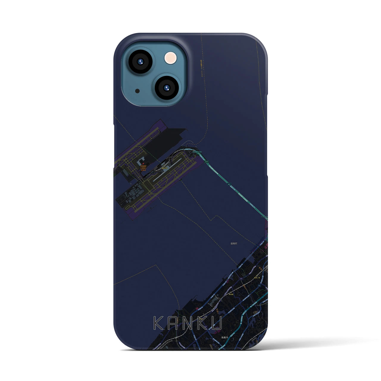 【関空(大阪府)】地図柄iPhoneケース(バックカバータイプ)