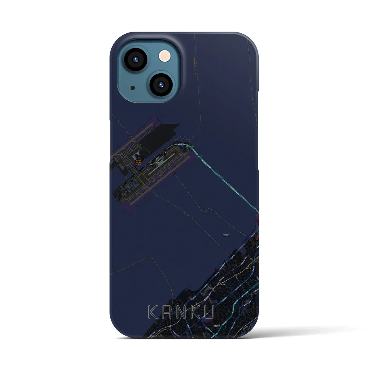 【関空(大阪府)】地図柄iPhoneケース(バックカバータイプ)