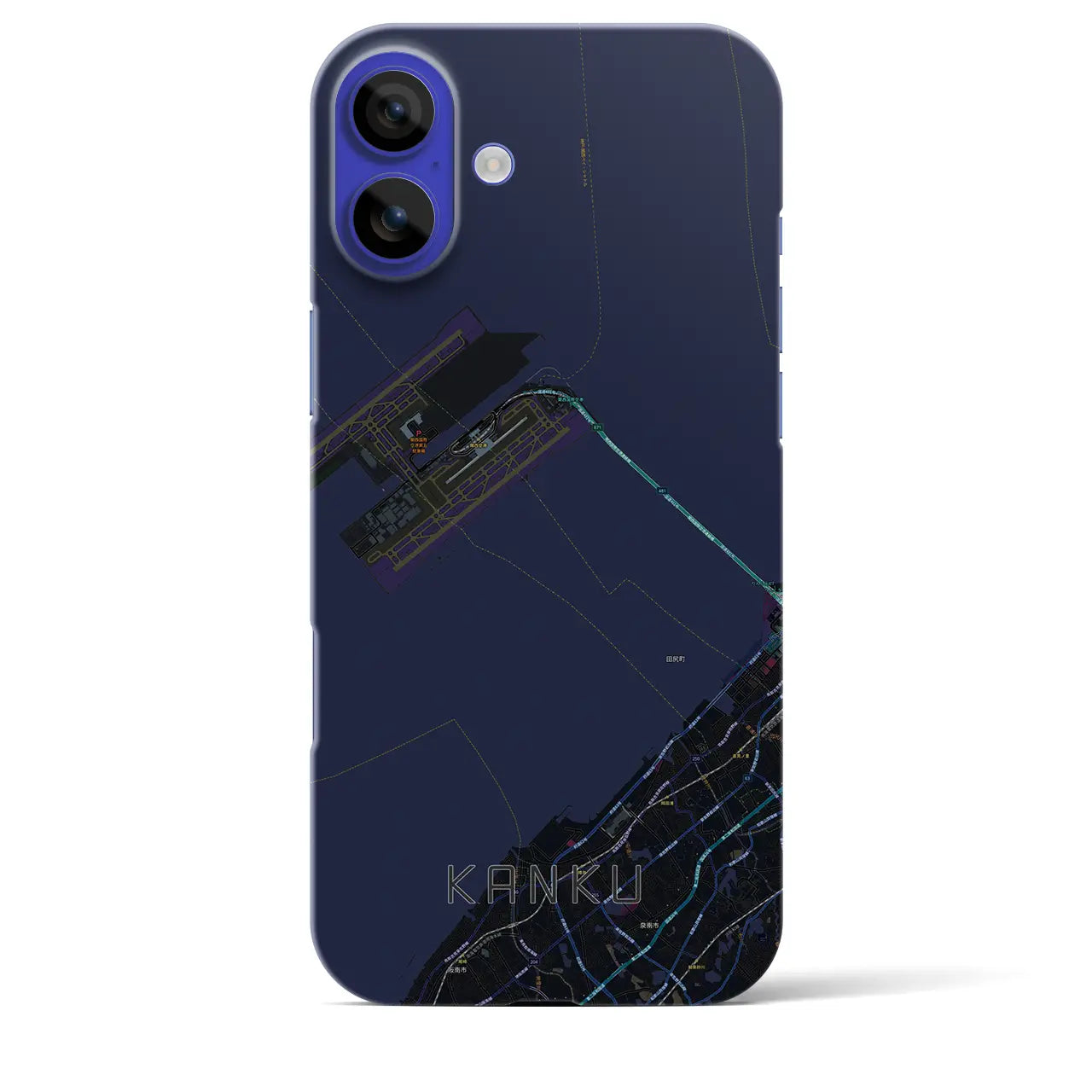 【関空(大阪府)】地図柄iPhoneケース(バックカバータイプ)