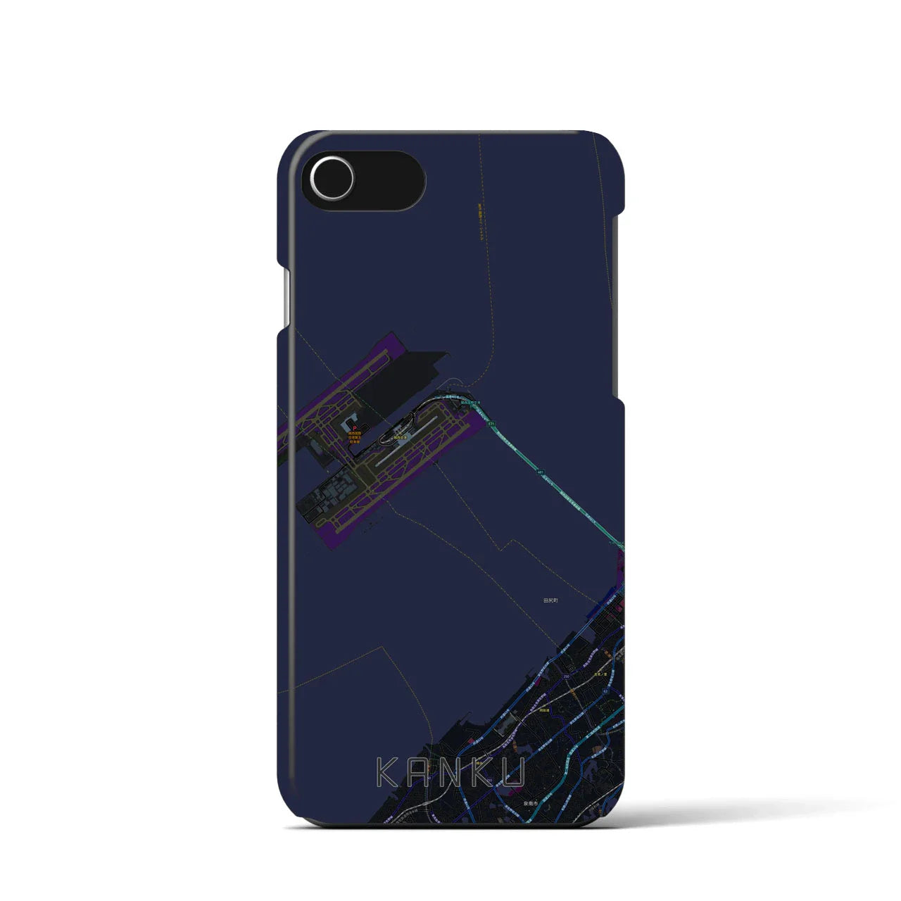 【関空(大阪府)】地図柄iPhoneケース(バックカバータイプ)