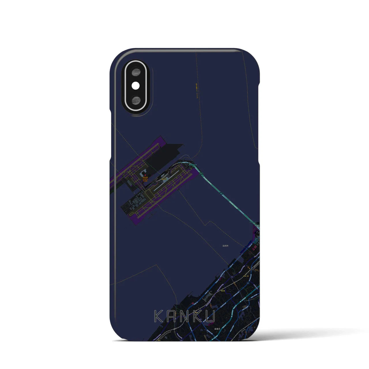 【関空(大阪府)】地図柄iPhoneケース(バックカバータイプ)