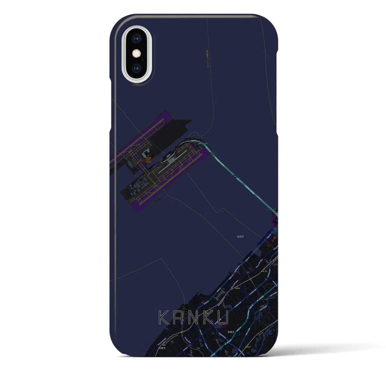 【関空(大阪府)】地図柄iPhoneケース(バックカバータイプ)