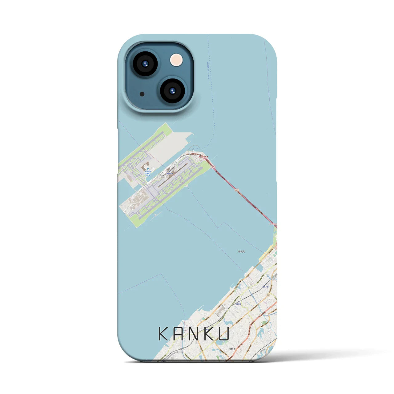 【関空(大阪府)】地図柄iPhoneケース(バックカバータイプ)