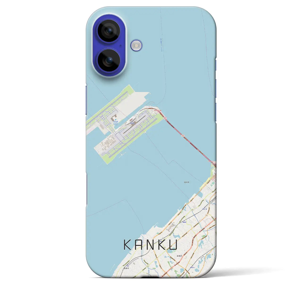 【関空(大阪府)】地図柄iPhoneケース(バックカバータイプ)ナチュラル・iPhone 16 Pro Max 用