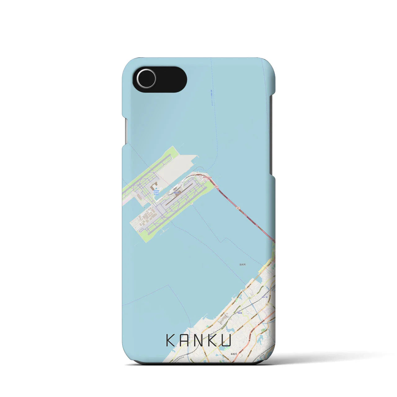 【関空(大阪府)】地図柄iPhoneケース(バックカバータイプ)