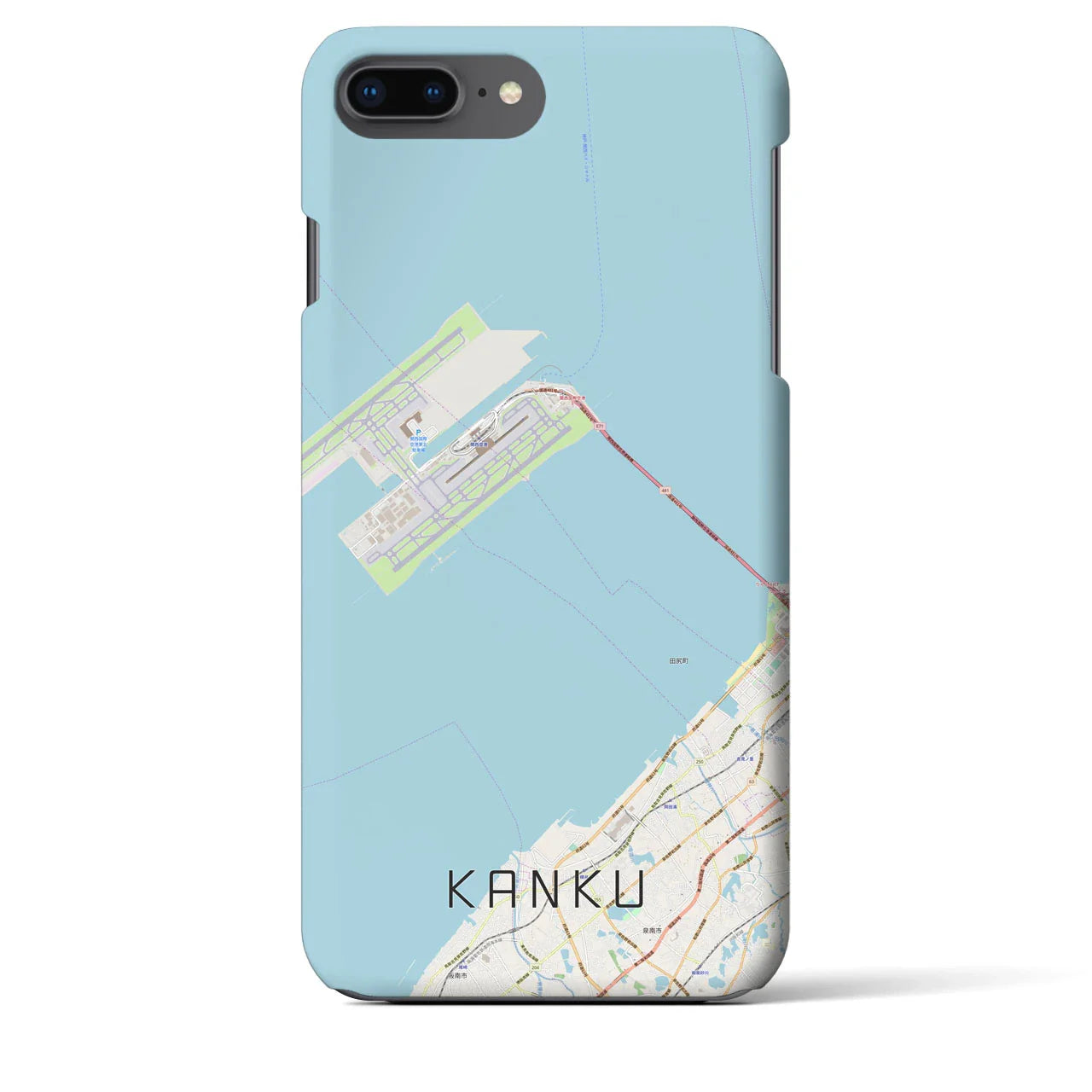 【関空(大阪府)】地図柄iPhoneケース(バックカバータイプ)