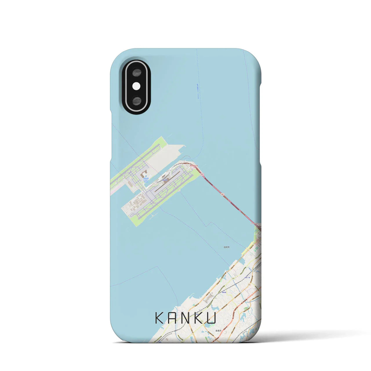 【関空(大阪府)】地図柄iPhoneケース(バックカバータイプ)