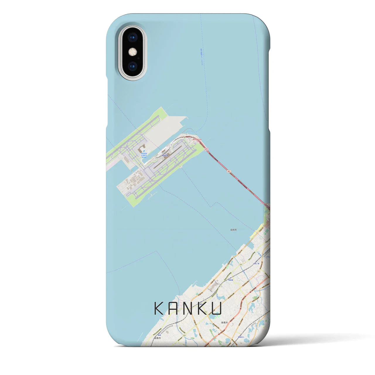 【関空(大阪府)】地図柄iPhoneケース(バックカバータイプ)