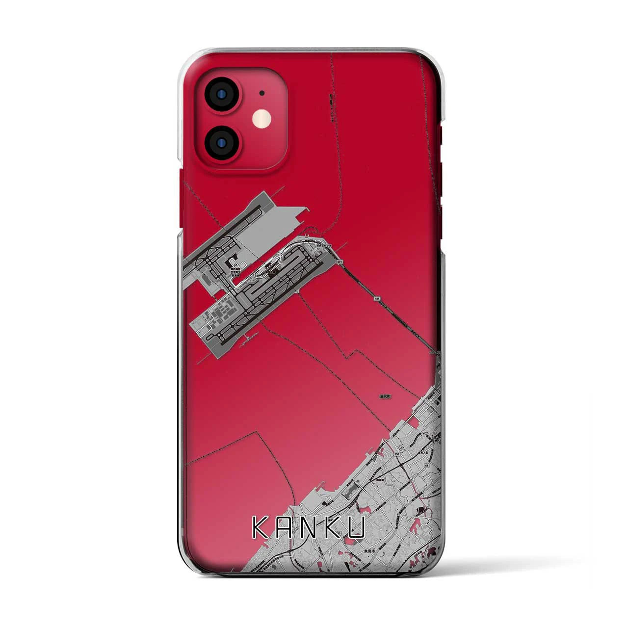 【関空(大阪府)】地図柄iPhoneケース(クリアタイプ)