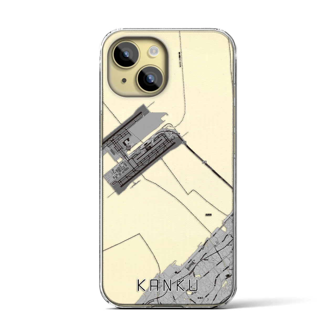 【関空(大阪府)】地図柄iPhoneケース(クリアタイプ)