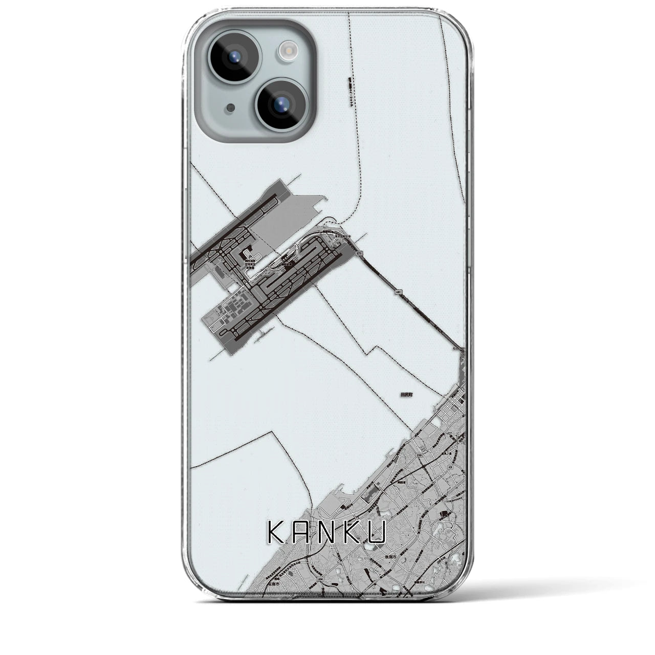 【関空(大阪府)】地図柄iPhoneケース(クリアタイプ)