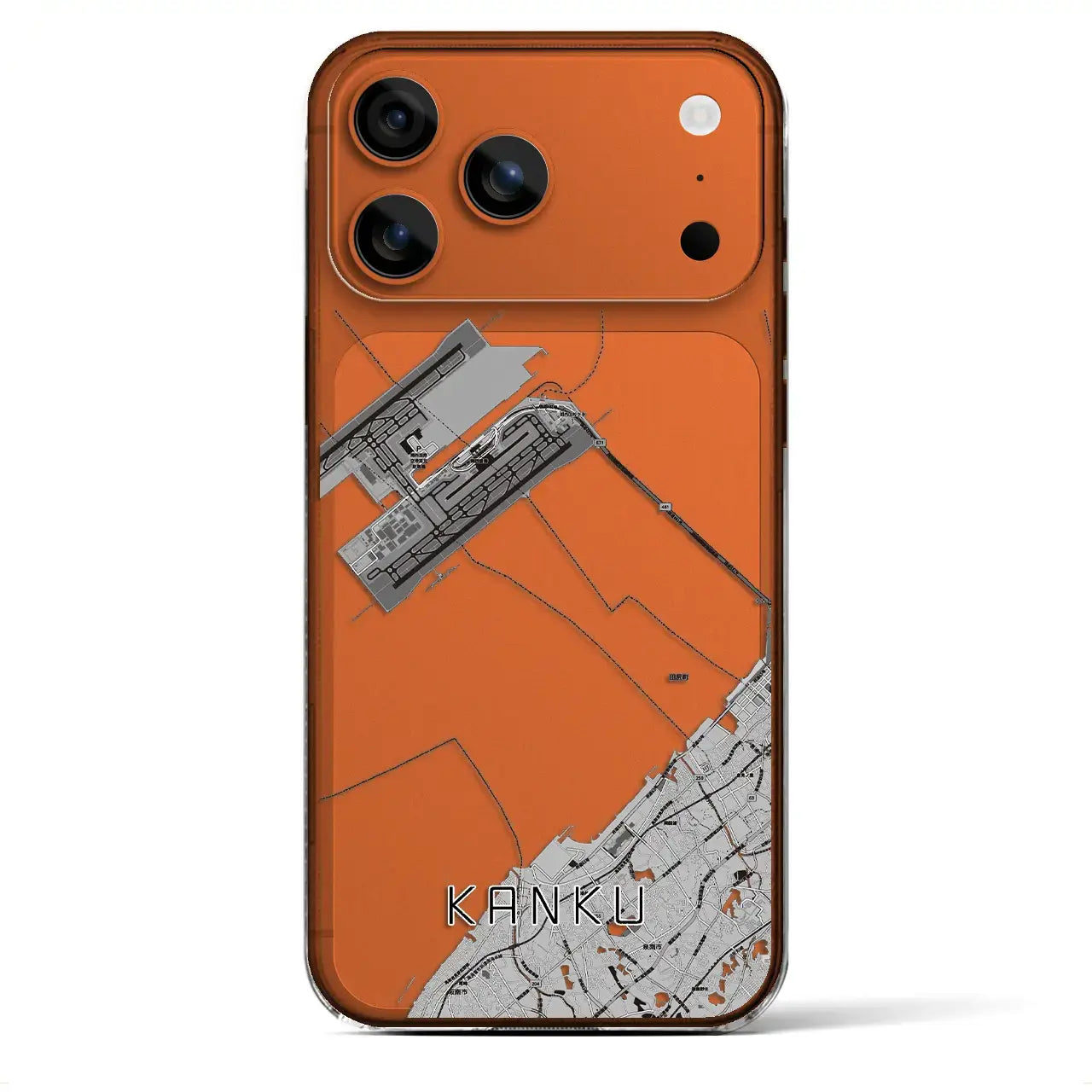 【関空(大阪府)】地図柄iPhoneケース(クリアタイプ)モノトーン・iPhone 17 Pro Max 用