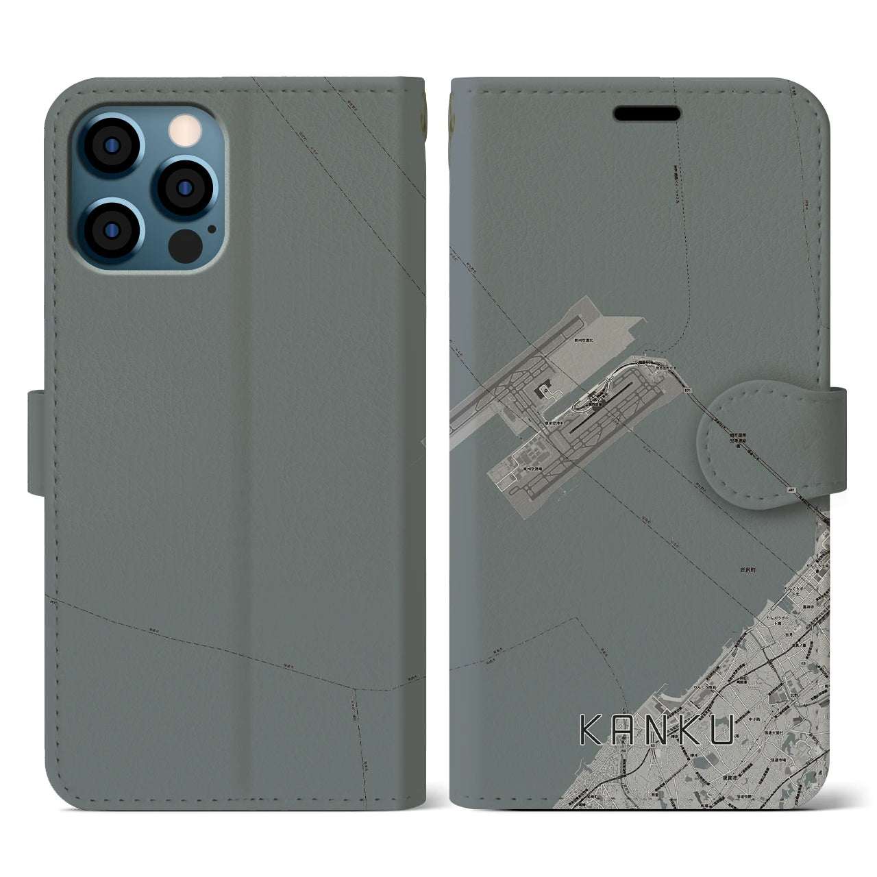 【関空(大阪府)】地図柄iPhoneケース(手帳タイプ)