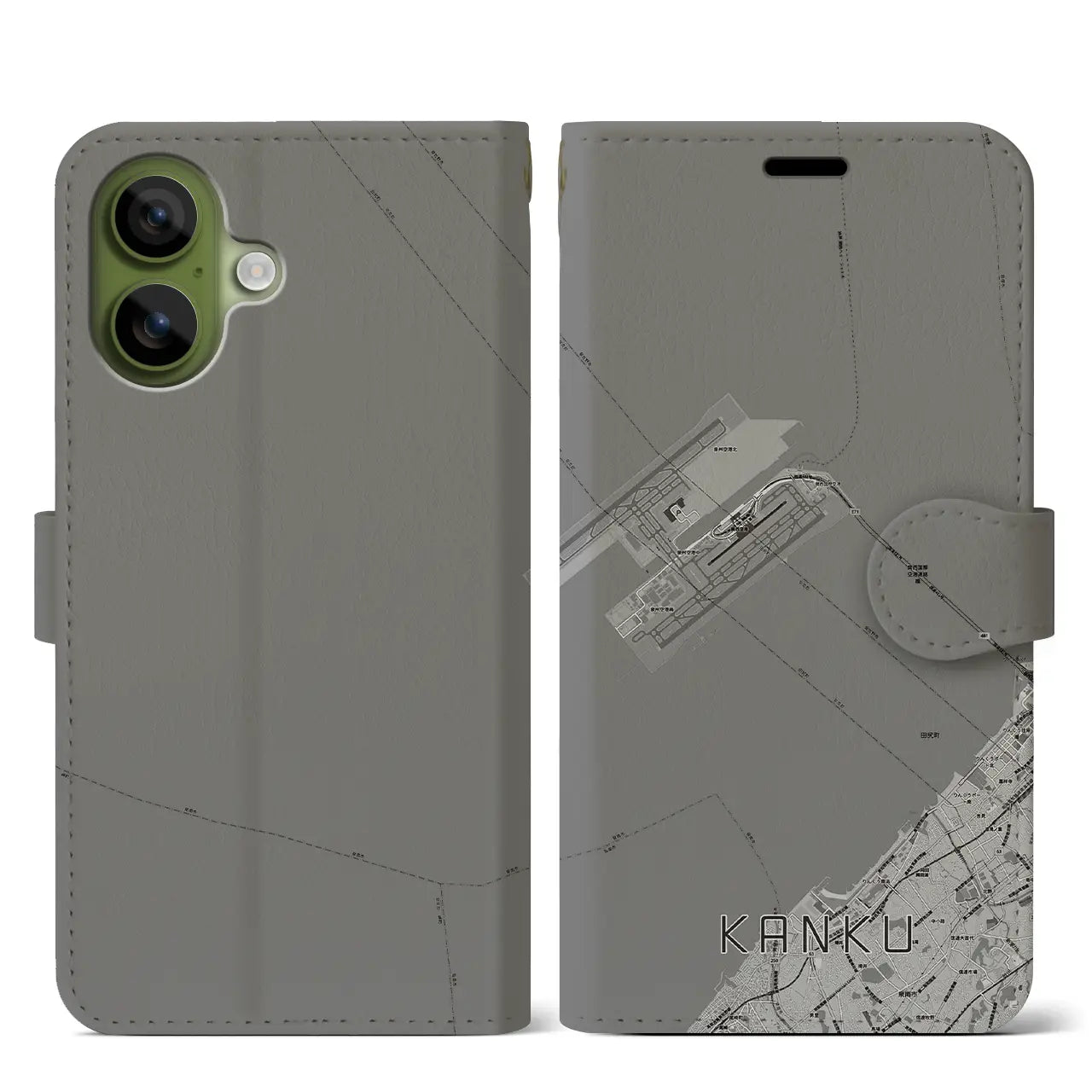 【関空(大阪府)】地図柄iPhoneケース(手帳タイプ)