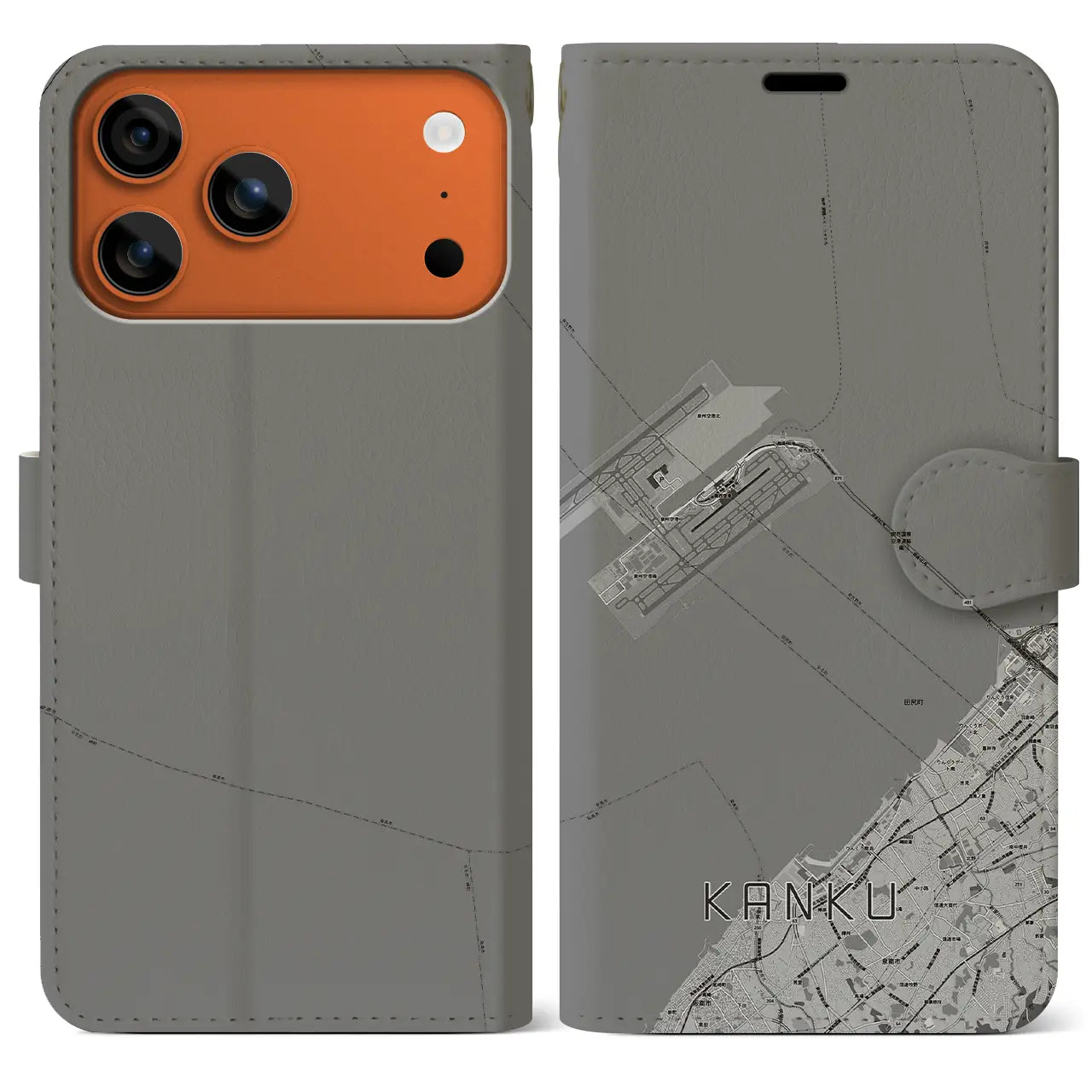 【関空(大阪府)】地図柄iPhoneケース(手帳タイプ)