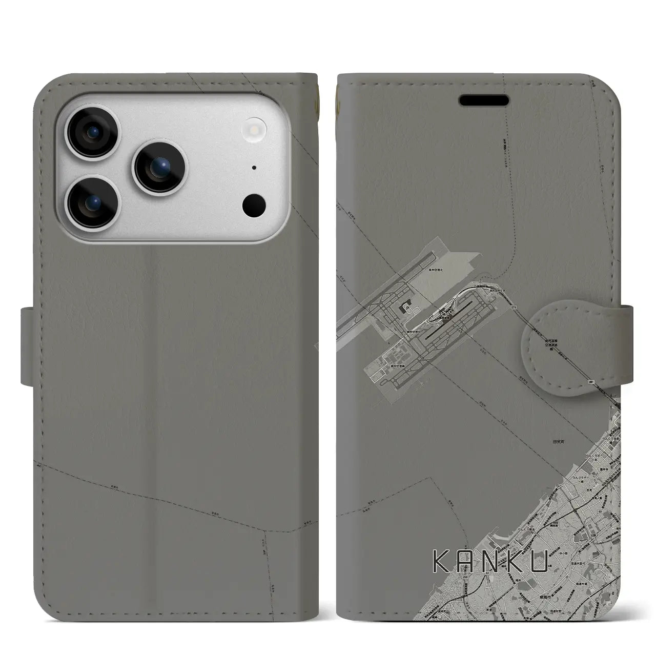 【関空(大阪府)】地図柄iPhoneケース(手帳タイプ)