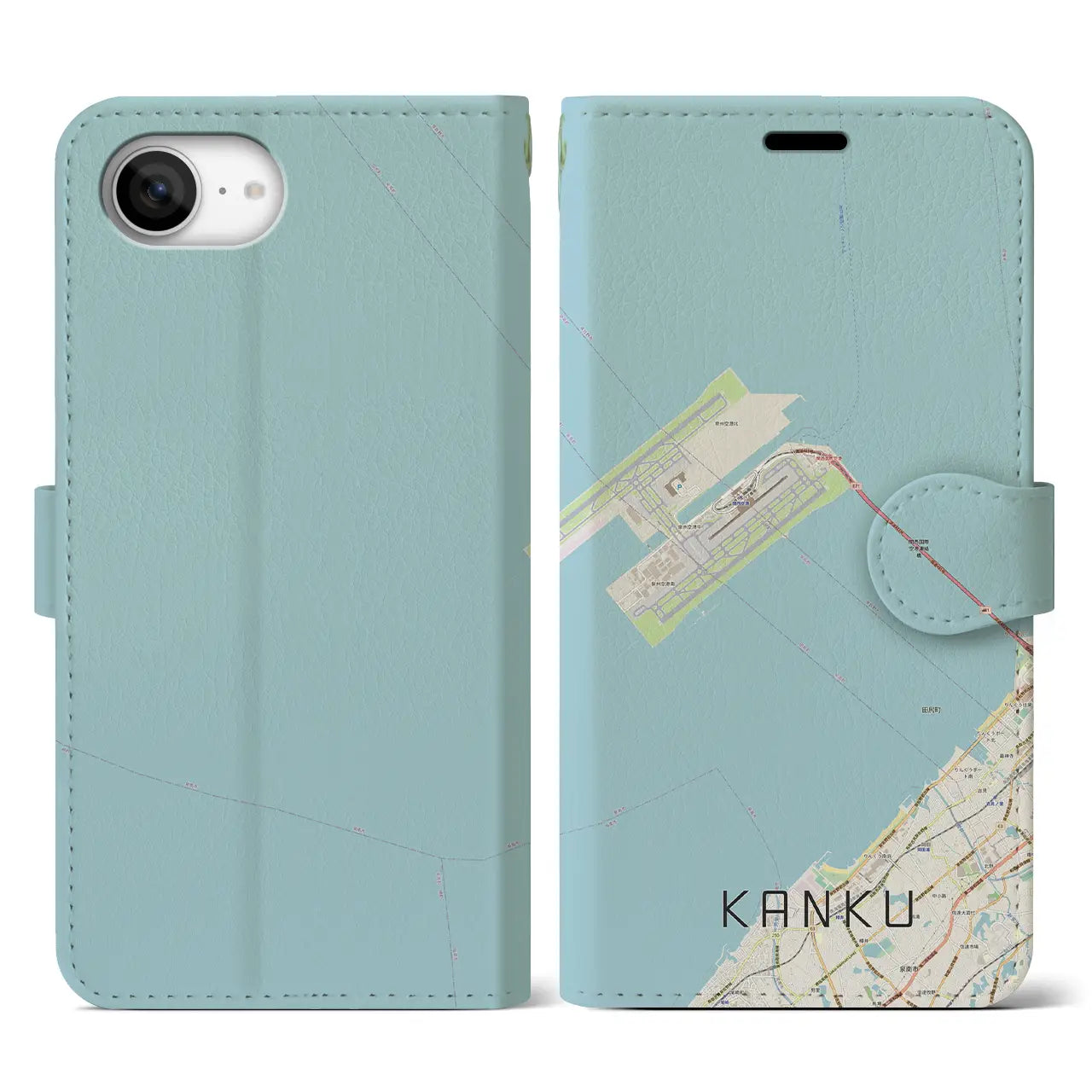 【関空(大阪府)】地図柄iPhoneケース(手帳タイプ)