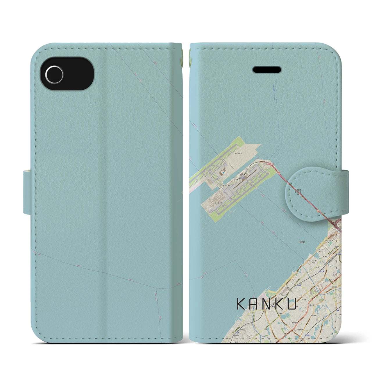 【関空(大阪府)】地図柄iPhoneケース(手帳タイプ)